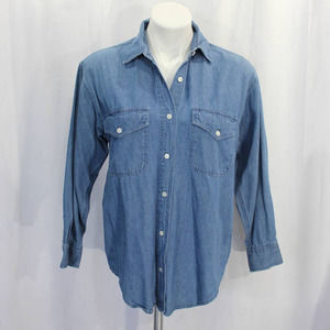 Esprit Soft Cotton Denim Long Sleeve Button Down Vintage Shirt